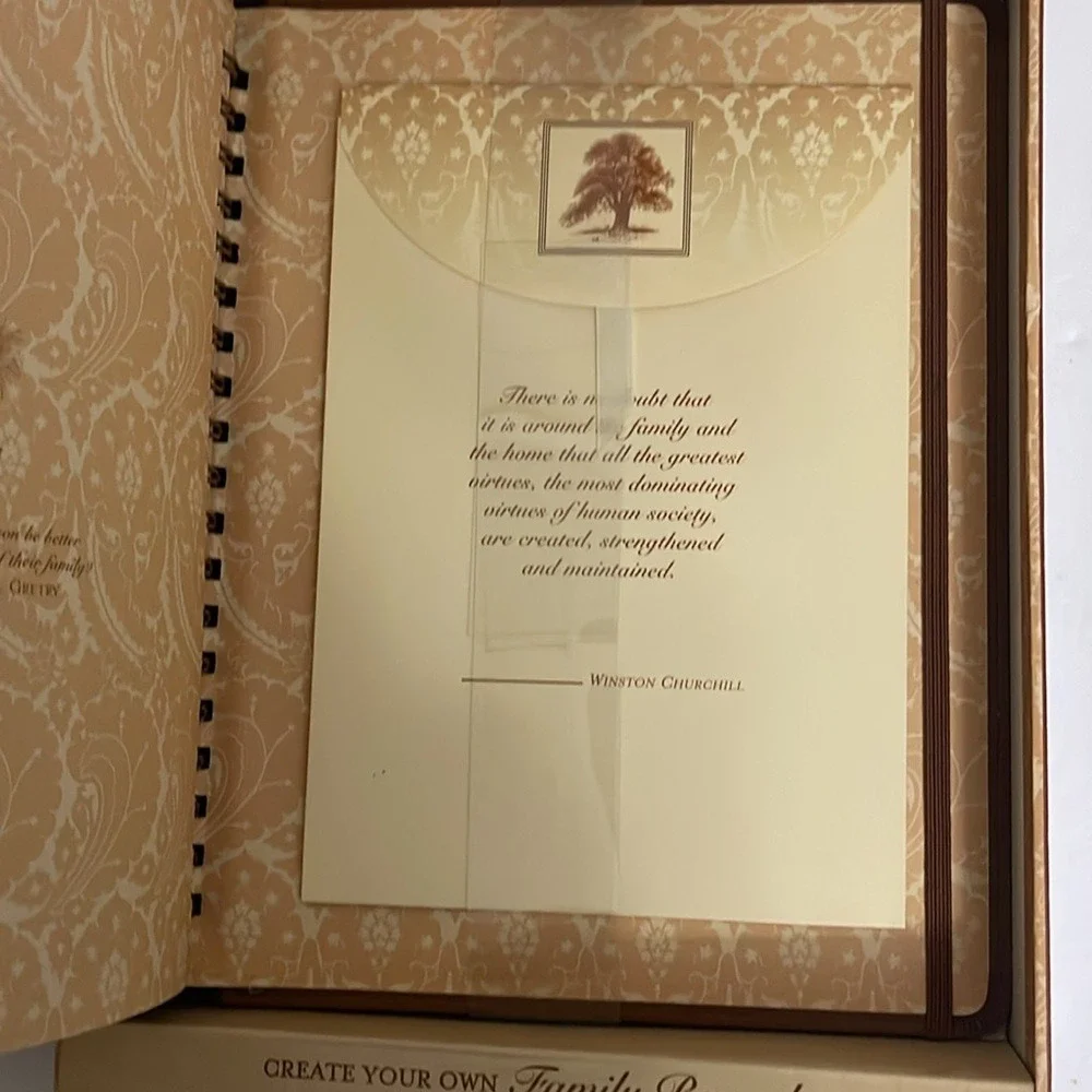 NEW Create Your Own Family Record A‎ Keepsake Journal Italian Leatherette